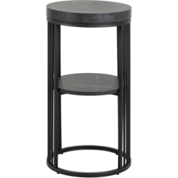 Florence Strington Single Shelf Matt Black Round Bedside Table - Size: 65 x 35 x 35cm - Multi - Furniture To Go - Wilko - thumbnail 4