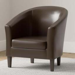 Brown Faux Leather Tub Arm Chair - Size: 72 x 68 x 66cm - MCC - Wilko - thumbnail 1