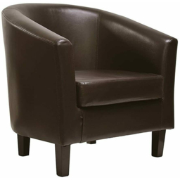 Brown Faux Leather Tub Arm Chair - Size: 72 x 68 x 66cm - MCC - Wilko - thumbnail 3