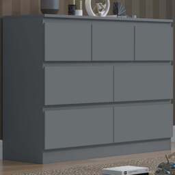 FWStyle Stora Merchant 7 Drawer Matt Grey Chest of Drawers - Wilko - thumbnail 1