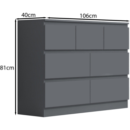 FWStyle Stora Merchant 7 Drawer Matt Grey Chest of Drawers - Wilko - thumbnail 7