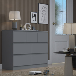 FWStyle Stora Merchant 7 Drawer Matt Grey Chest of Drawers - Wilko - thumbnail 6