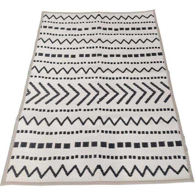 Charles Bentley Cream Moroccan Geometric Outdoor Rug 120 x 170cm - Size: 2.5 x 120 x 170cm - Wilko - image 1