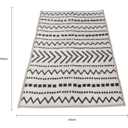 Charles Bentley Cream Moroccan Geometric Outdoor Rug 120 x 170cm - Size: 2.5 x 120 x 170cm - Wilko - thumbnail 6