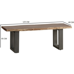 Brooklyn Barima 2 Seater Wooden Dining Bench - Brown - Wilko - thumbnail 6