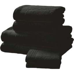 Rapport Home Chatsworth Super Soft 600gsm Combed Cotton Black Face Towel - Size: 0.1 x 30 x 30cm - Wilko