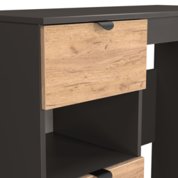 Crowndale Bora 2 Drawer Single Shelf Gold Oak and Graphite Vanity - Size: 39 x 95 x 80cm - Grey - Wilko - thumbnail 7