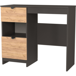 Crowndale Bora 2 Drawer Single Shelf Gold Oak and Graphite Vanity - Size: 39 x 95 x 80cm - Grey - Wilko - thumbnail 5