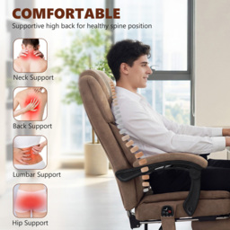 Portland Brown Massage and Heat Office Chair - Size: 120 x 65.5 x 75.5cm - Wilko - thumbnail 5