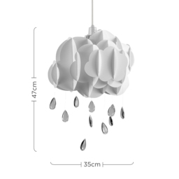 ValueLights Children Nursery White Cloud with Rain Pendant Light Shade - Size: 47 x 35 x 30cm - Wilko - thumbnail 7