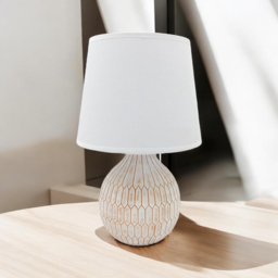 Acacia Home Fabric Shade Table Lamp 22.8cm - Size: 36 x 22 x 22cm - Multi - Wilko - thumbnail 3
