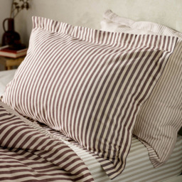 Yard Hebden King Size Melange Stripe Cotton Beetroot Duvet Set - Red - Wilko - thumbnail 5