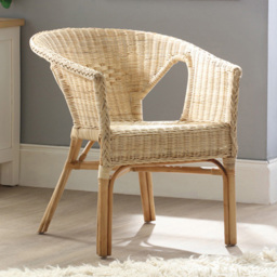 Desser Natural Wicker Loom Chair - Size: Single - Cream - Desser Furniture - Wilko - thumbnail 1