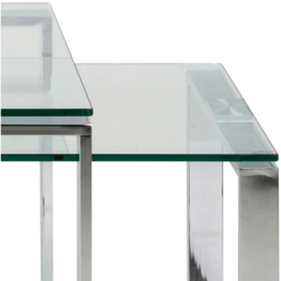Florence Katrine Glass Top Coffee Table Set of 2 - Silver - Furniture To Go - Wilko - thumbnail 7