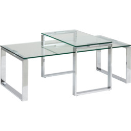 Florence Katrine Glass Top Coffee Table Set of 2 - Silver - Furniture To Go - Wilko - thumbnail 3