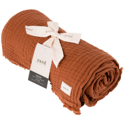 Yard Lark Pecan Muslin Cotton Throw 130 x 180cm - Size: 180 x 130cm - Brown - Yard Living - Wilko - thumbnail 4