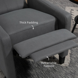 Portland Deep Grey Button Tufted Wingback Recliner Chair - Size: Single - Wilko - thumbnail 7