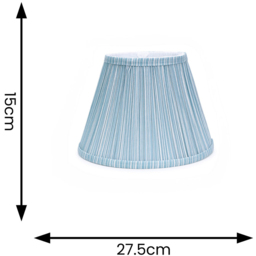 ValueLights Laurenne Blue Pinstripe Pleated Small Lamp Shade - Size: 15 x 27.5 x 27.5cm - Wilko - thumbnail 6
