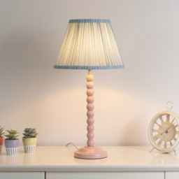 ValueLights Laurenne Blue Pinstripe Pleated Small Lamp Shade - Size: 15 x 27.5 x 27.5cm - Wilko - thumbnail 3