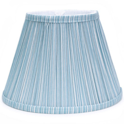 ValueLights Laurenne Blue Pinstripe Pleated Small Lamp Shade - Size: 15 x 27.5 x 27.5cm - Wilko