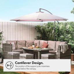 VonHaus Grey Banana Parasol 3m - Size: 240 x 310 x 290cm - Wilko - thumbnail 5