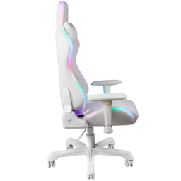 Deltaco White Leather RGB LED Gaming Chair - Size: 86 x 65 x 33cm - Wilko - thumbnail 5