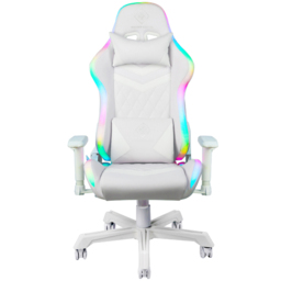 Deltaco White Leather RGB LED Gaming Chair - Size: 86 x 65 x 33cm - Wilko - thumbnail 3