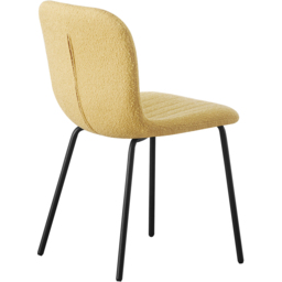 Bella Set of 6 Yellow Teddy Faux Fur Stitched Design Dining Chairs - MCC - Wilko - thumbnail 5