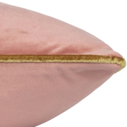 Paoletti Meridian Blush Gold Velvet Cushion - Size: 55 x 55 cm - Multi - Wilko - thumbnail 4