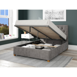 Aspire Olivier King Size Silver Firenze Velour Ottoman Bed - Aspire Beds - Wilko - thumbnail 3