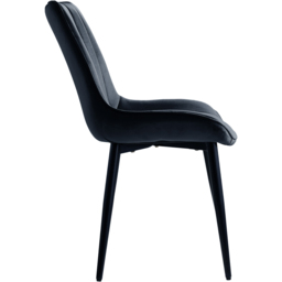 Living and Home Set of 4 Black Velvet Dining Chairs - Wilko - thumbnail 5