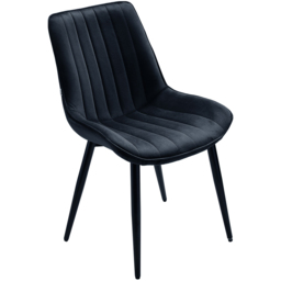 Living and Home Set of 4 Black Velvet Dining Chairs - Wilko - thumbnail 4