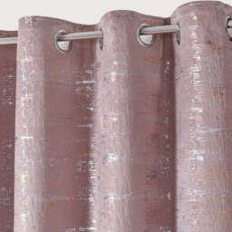 Intimates Warwick Dusky Metallic Velvet Eyelet Curtains 168 x 223cm - Size: W 168 x D 223cm - Pink - Wilko - thumbnail 4