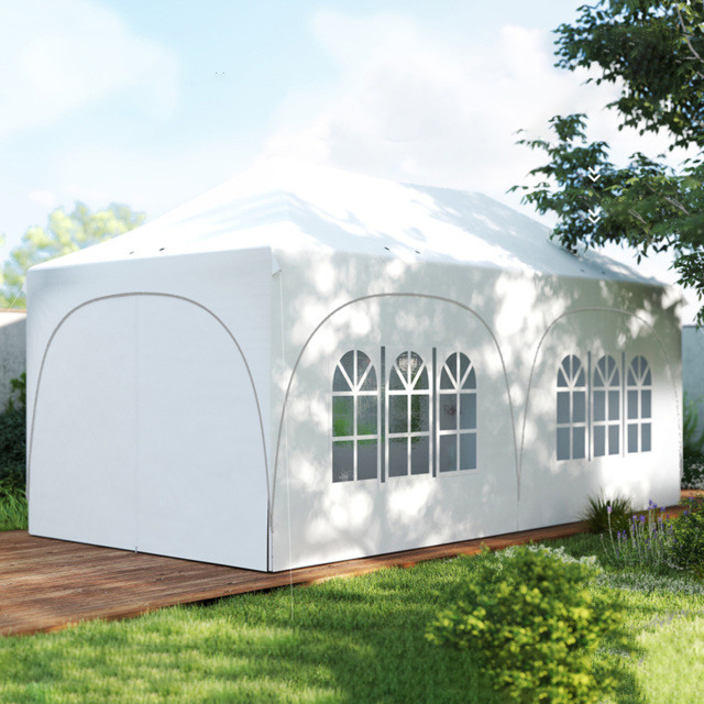 Outsunny 3 x 6m White Pop Up Gazebo with Detachable Sidewalls - Light Grey/White - Wilko - image 1