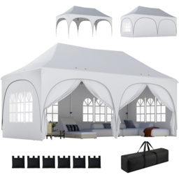Outsunny 3 x 6m White Pop Up Gazebo with Detachable Sidewalls - Light Grey/White - Wilko - thumbnail 3