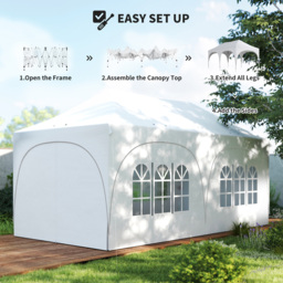 Outsunny 3 x 6m White Pop Up Gazebo with Detachable Sidewalls - Light Grey/White - Wilko - thumbnail 6