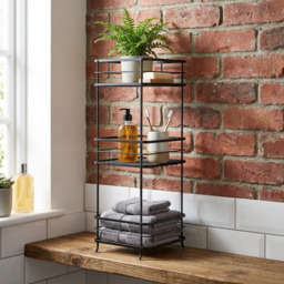3 Tier Matte Black Industrial Storage Caddy - Size: 22.2 x 65 x 22.2 - Wilko - thumbnail 5