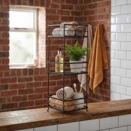 3 Tier Matte Black Industrial Storage Caddy - Size: 22.2 x 65 x 22.2 - Wilko - thumbnail 7