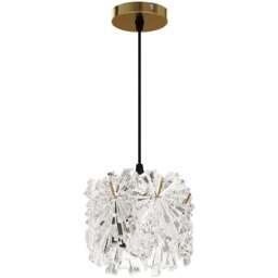 Living and Home Large Gold Glass Shade E27 Pendant Light - Size: 130 x 21 x 21cm - Wilko - thumbnail 1