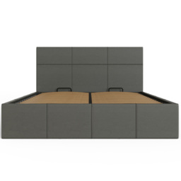 GFW Double Grey Faux Leather Side Lift Ottoman Bed with Bonnell Mattress - Wilko - thumbnail 6