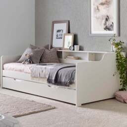 Tyler White Bed and Trundle with Pocket Mattress - Size: Single - Bedmaster - Wilko - thumbnail 1
