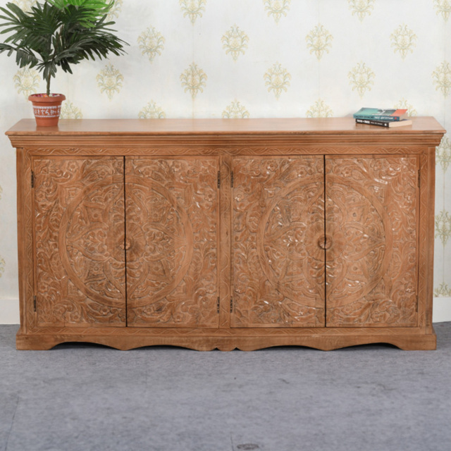 Brooklyn Adair 4 Door Mango Wood Sideboard - Brown - Wilko - image 1