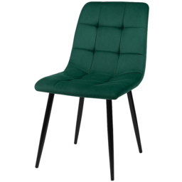 Portland 4 Seater Velvet Tufted Glass Tabletop Round Dining Set Green - Wilko - thumbnail 4