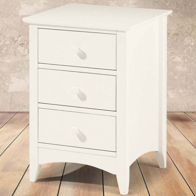 Julian Bowen Cameo 3 Drawer Stone White Bedside Table - Wilko - image 1