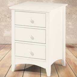 Julian Bowen Cameo 3 Drawer Stone White Bedside Table - Wilko - thumbnail 1