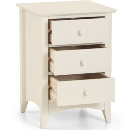 Julian Bowen Cameo 3 Drawer Stone White Bedside Table - Wilko - thumbnail 4