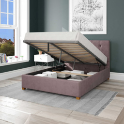 Aspire Hepburn Super King Blush Plush Velvet Ottoman Bed - Pink - Aspire Beds - Wilko - thumbnail 3