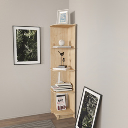Decorotika Liva 5 Tier MDF Corner Bookcase - Size: 28 x 138 x 31cm - Brown - Wilko - thumbnail 6