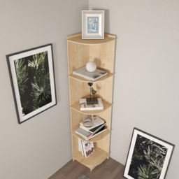 Decorotika Liva 5 Tier MDF Corner Bookcase - Size: 28 x 138 x 31cm - Brown - Wilko - thumbnail 7