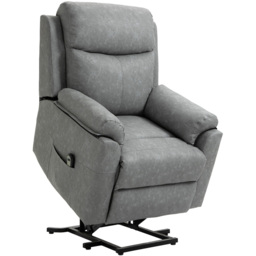 Portland Grey Faux Leather Electric Riser Recliner Chair with Remote - Size: Single - Wilko - thumbnail 3